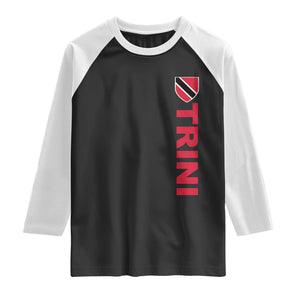 Vintage Trini Raglan Shirt Trinidad and Tobago Flag Minimalist Patriotic Caribbean Pride TS10 Black White Print Your Wear