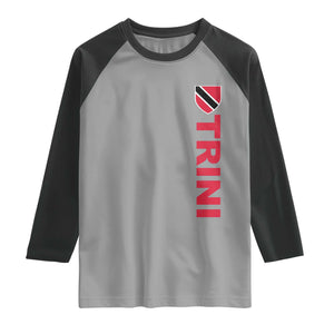 Vintage Trini Raglan Shirt Trinidad and Tobago Flag Minimalist Patriotic Caribbean Pride TS10 Sport Gray Black Print Your Wear