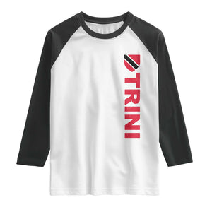 Vintage Trini Raglan Shirt Trinidad and Tobago Flag Minimalist Patriotic Caribbean Pride TS10 White Black Print Your Wear