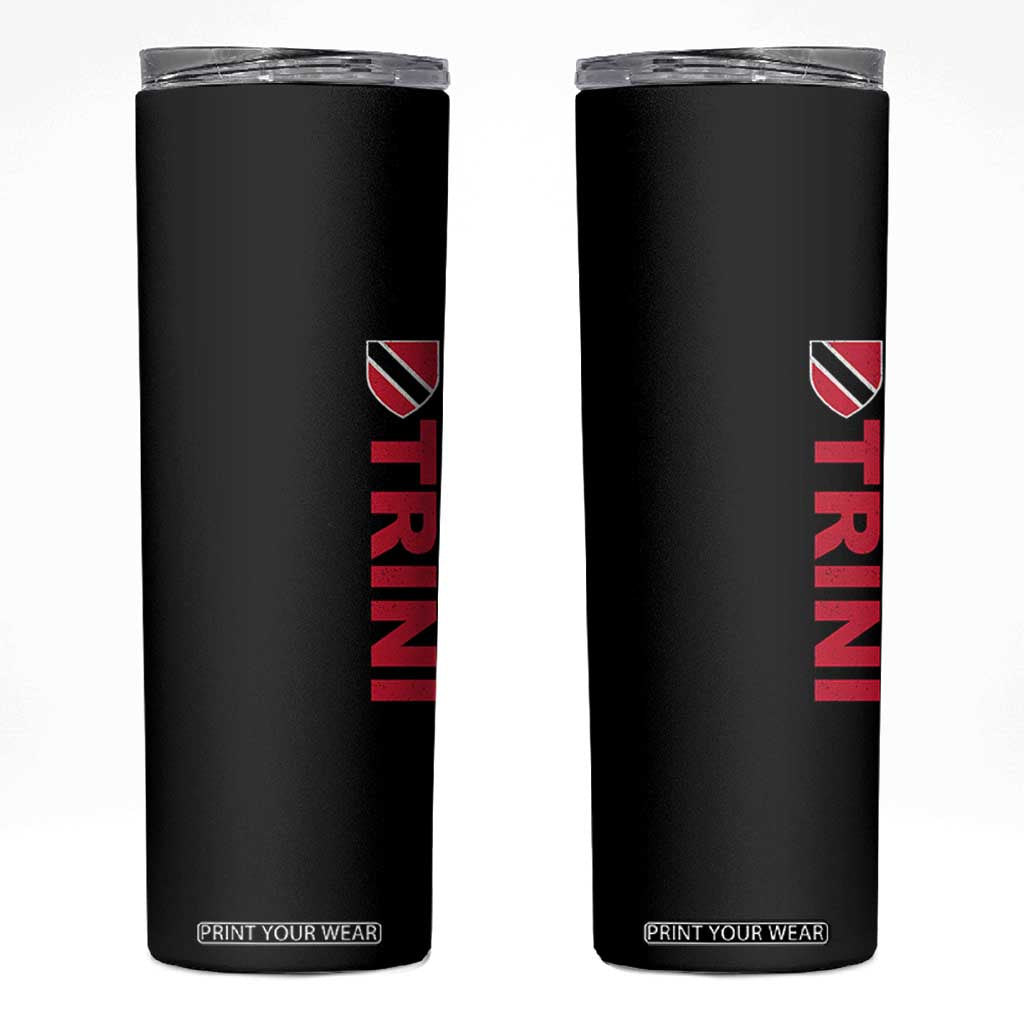 Vintage Trini Skinny Tumbler Trinidad and Tobago Flag Minimalist Patriotic Caribbean Pride TS10 Black Print Your Wear