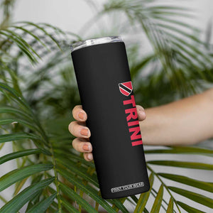 Vintage Trini Skinny Tumbler Trinidad and Tobago Flag Minimalist Patriotic Caribbean Pride TS10 Print Your Wear