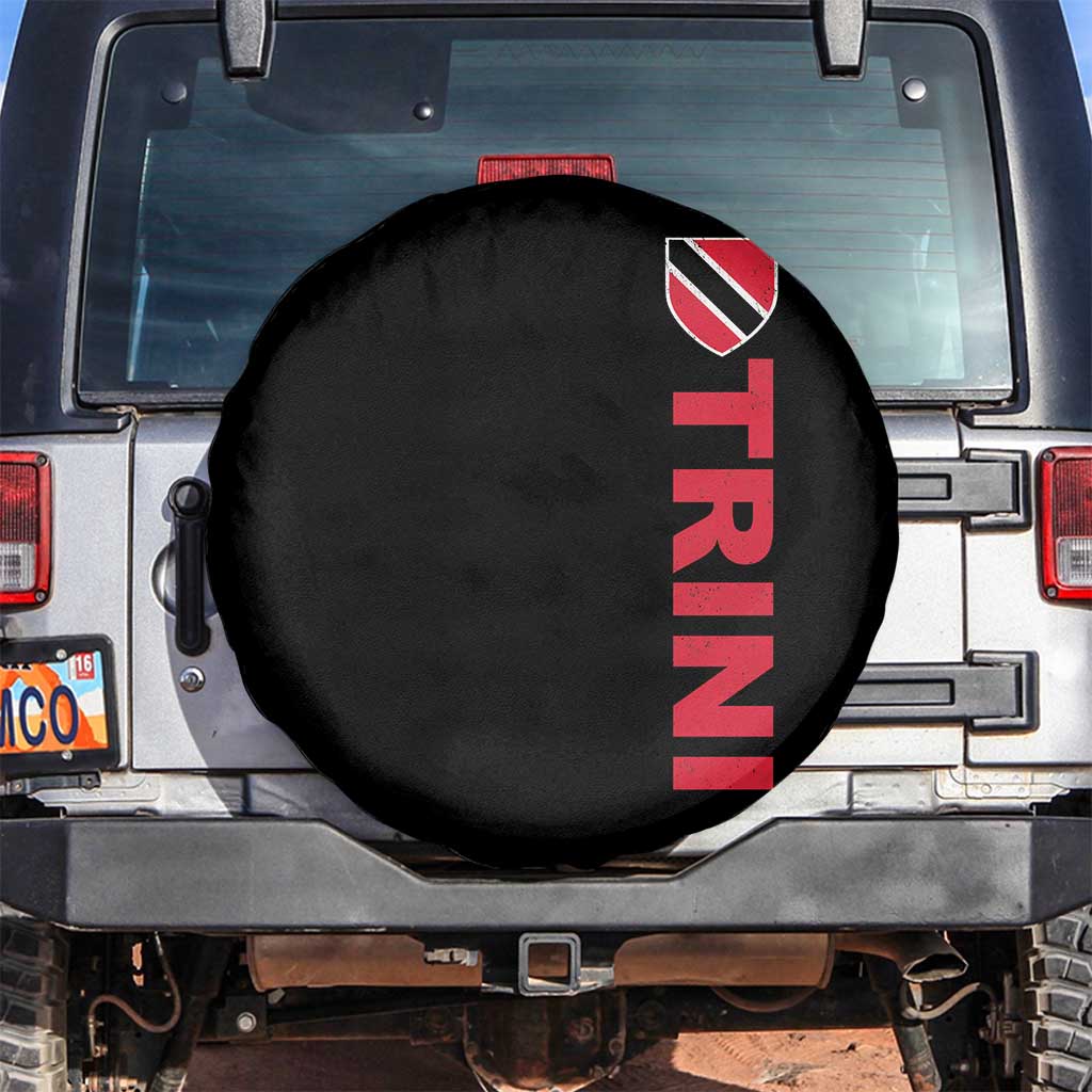 Vintage Trini Spare Tire Cover Trinidad and Tobago Flag Minimalist Patriotic Caribbean Pride TS10 No hole Black Print Your Wear