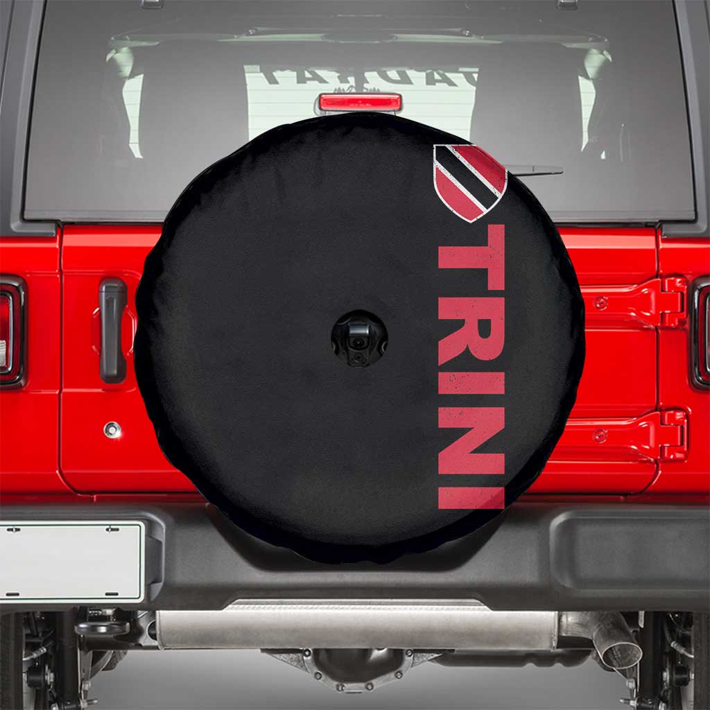 Vintage Trini Spare Tire Cover Trinidad and Tobago Flag Minimalist Patriotic Caribbean Pride TS10 Black Print Your Wear