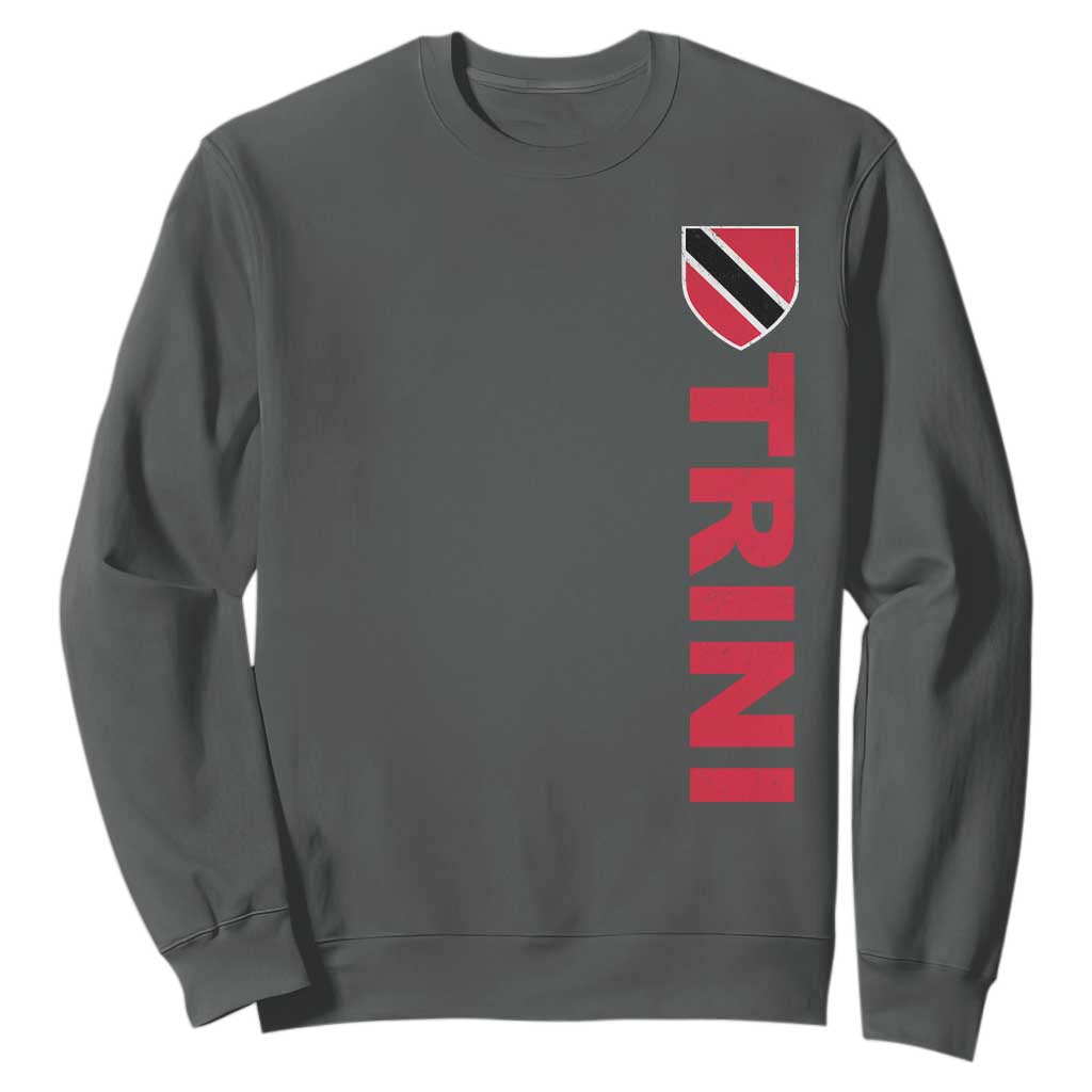 Vintage Trini Sweatshirt Trinidad and Tobago Flag Minimalist Patriotic Caribbean Pride TS10 Dark Heather Print Your Wear