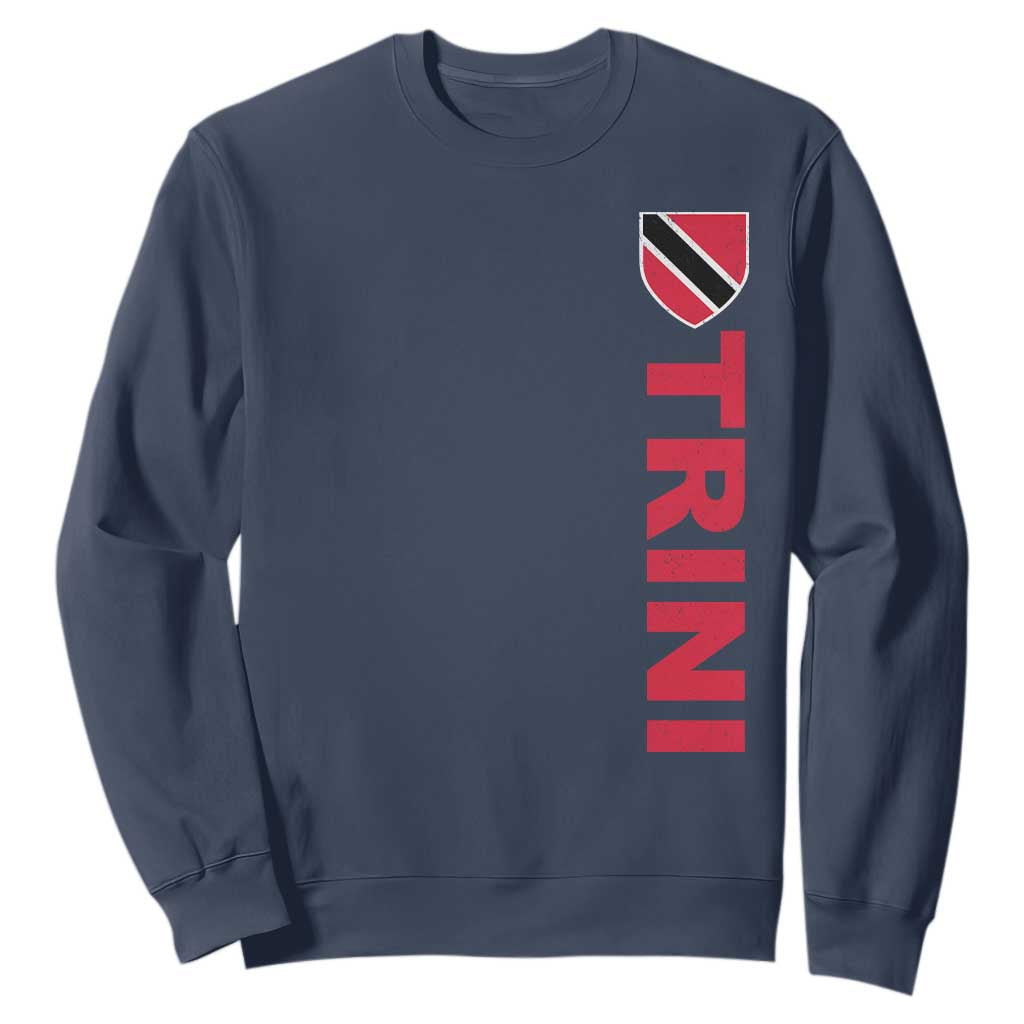 Vintage Trini Sweatshirt Trinidad and Tobago Flag Minimalist Patriotic Caribbean Pride TS10 Navy Print Your Wear