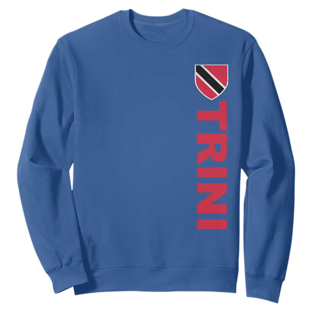 Vintage Trini Sweatshirt Trinidad and Tobago Flag Minimalist Patriotic Caribbean Pride TS10 Royal Blue Print Your Wear