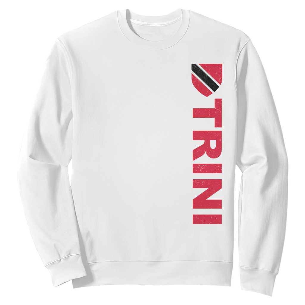 Vintage Trini Sweatshirt Trinidad and Tobago Flag Minimalist Patriotic Caribbean Pride TS10 White Print Your Wear