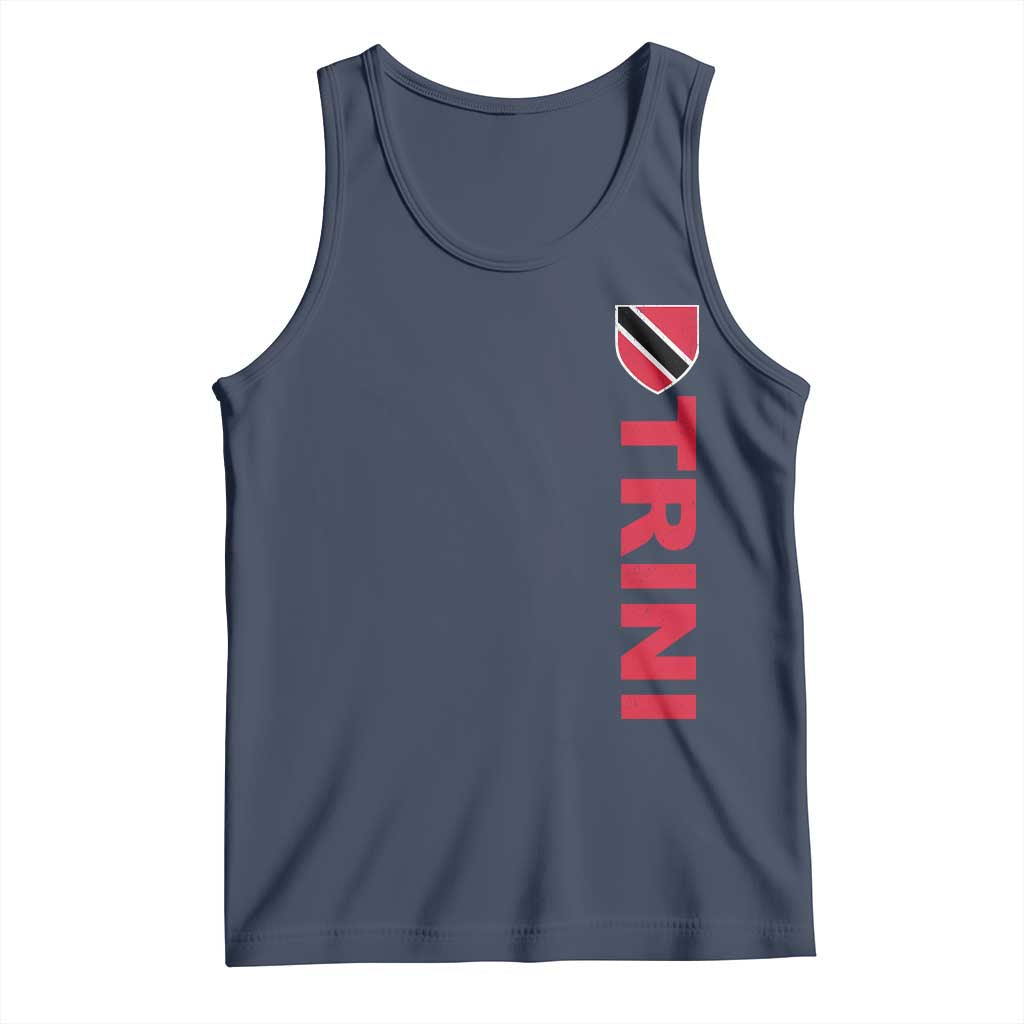 Vintage Trini Tank Top Trinidad and Tobago Flag Minimalist Patriotic Caribbean Pride TS10 Navy Print Your Wear