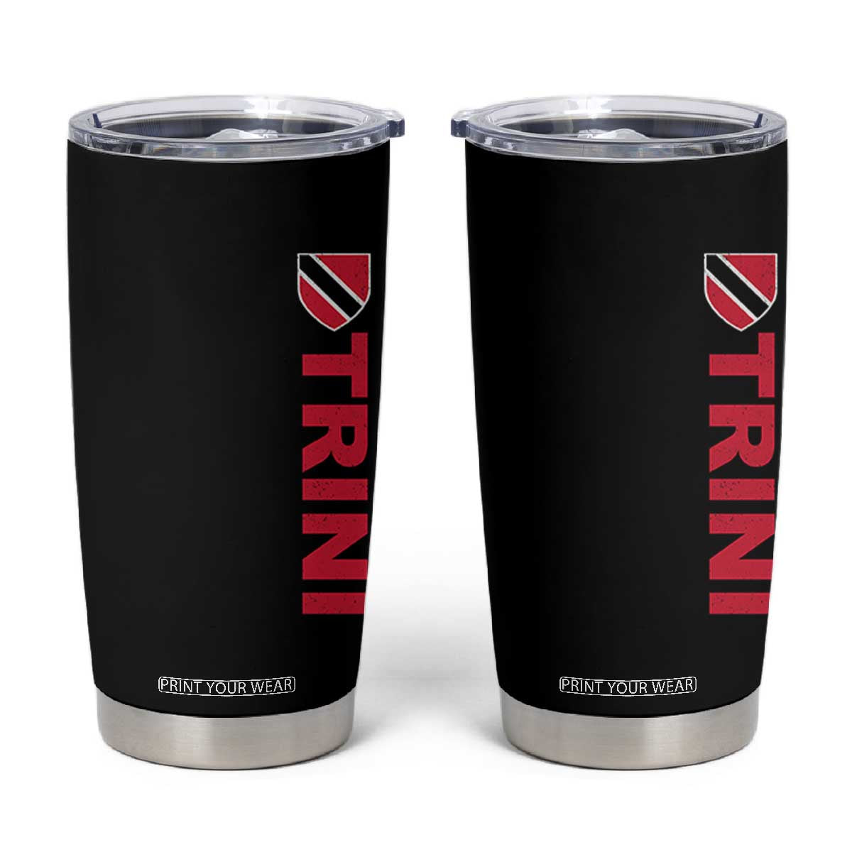 Vintage Trini Tumbler Cup Trinidad and Tobago Flag Minimalist Patriotic Caribbean Pride TS10 Black Print Your Wear