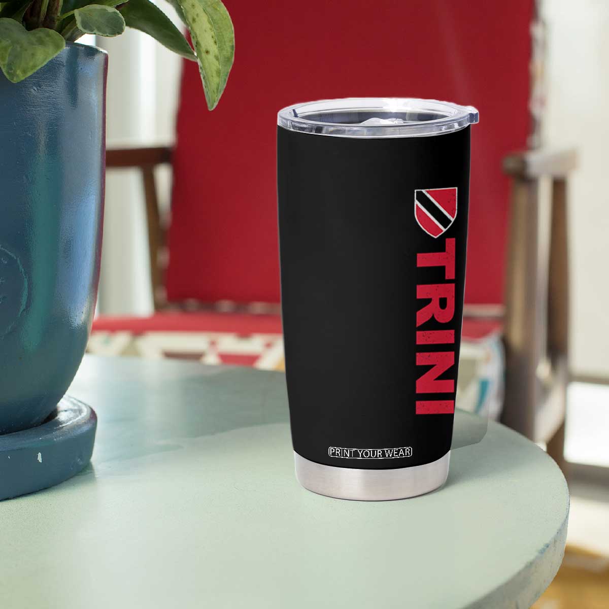 Vintage Trini Tumbler Cup Trinidad and Tobago Flag Minimalist Patriotic Caribbean Pride TS10 Print Your Wear