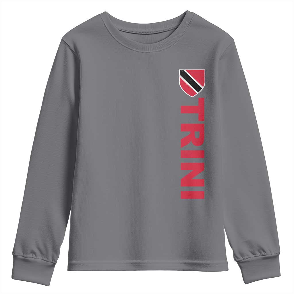 Vintage Trini Youth Sweatshirt Trinidad and Tobago Flag Minimalist Patriotic Caribbean Pride TS10 Charcoal Print Your Wear