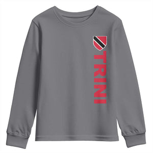 Vintage Trini Youth Sweatshirt Trinidad and Tobago Flag Minimalist Patriotic Caribbean Pride TS10 Charcoal Print Your Wear