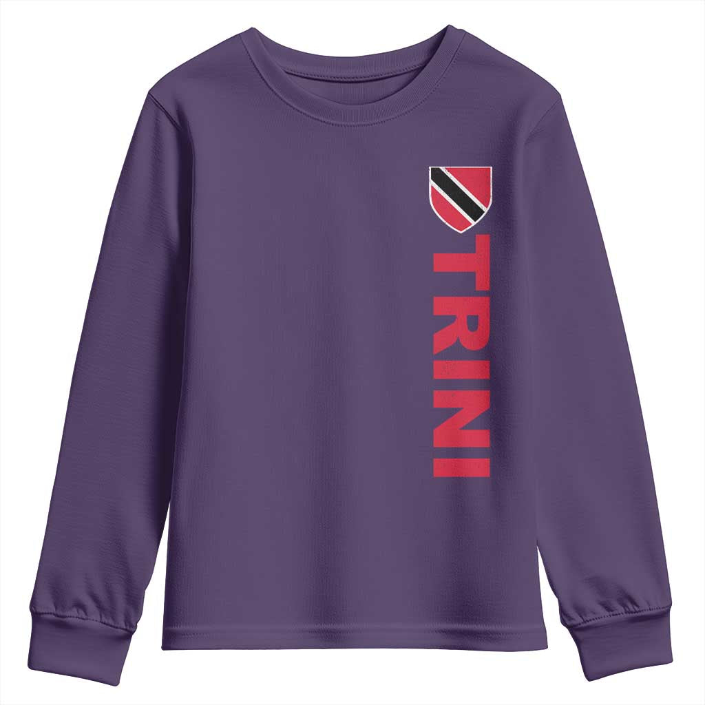 Vintage Trini Youth Sweatshirt Trinidad and Tobago Flag Minimalist Patriotic Caribbean Pride TS10 Purple Print Your Wear