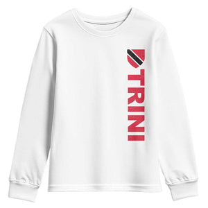 Vintage Trini Youth Sweatshirt Trinidad and Tobago Flag Minimalist Patriotic Caribbean Pride TS10 White Print Your Wear
