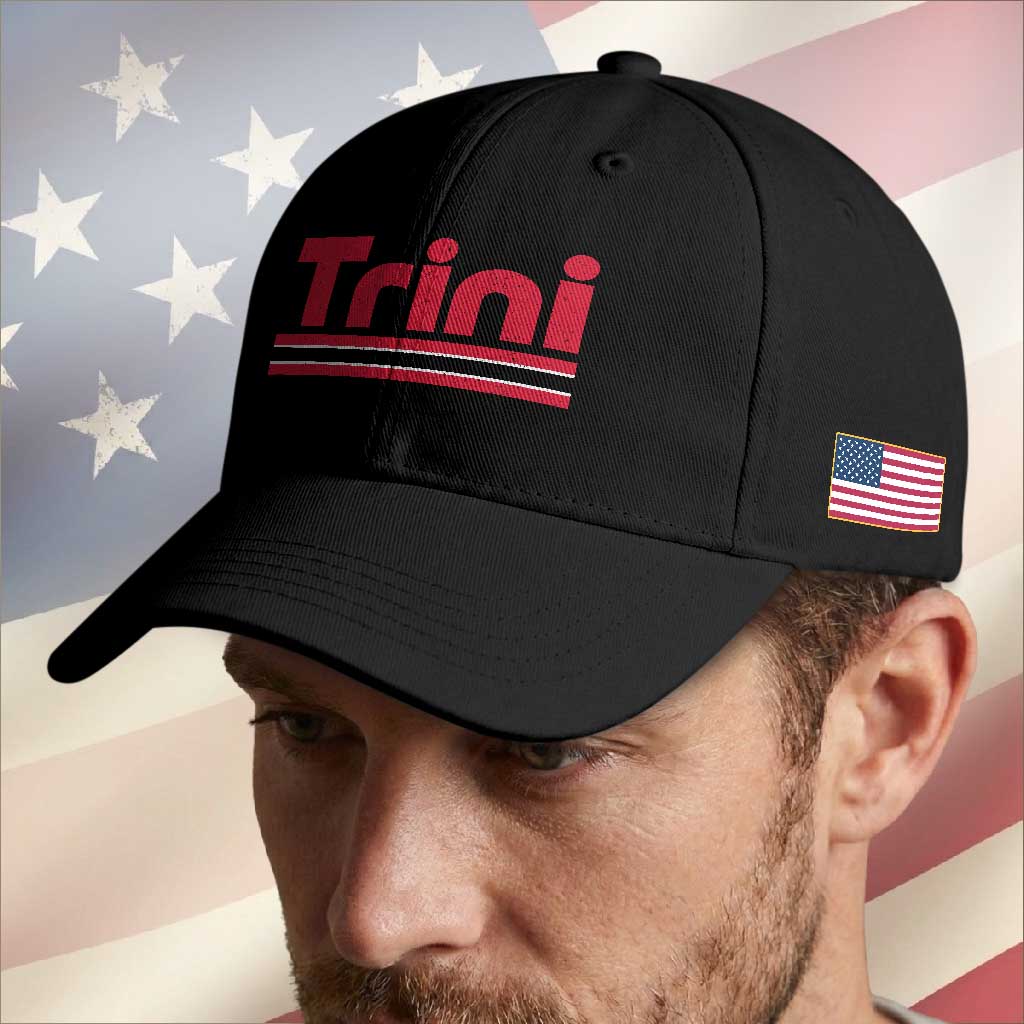 Retro Trini Baseball Cap Trinidad and Tobago Flag Caribbean Pride Heritage Gift TS10 Print Your Wear