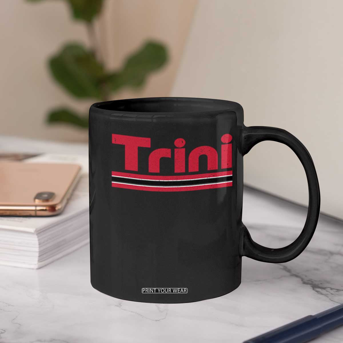 Retro Trini Coffee Mug Trinidad and Tobago Flag Caribbean Pride Heritage Gift TS10 Print Your Wear