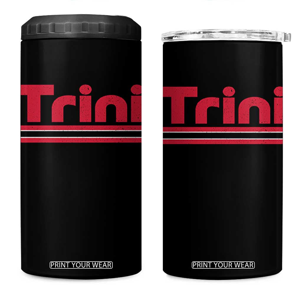 Retro Trini 4 in 1 Can Cooler Tumbler Trinidad and Tobago Flag Caribbean Pride Heritage Gift TS10 One Size: 16 oz Black Print Your Wear