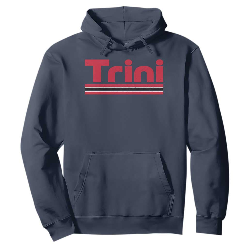 Retro Trini Hoodie Trinidad and Tobago Flag Caribbean Pride Heritage Gift TS10 Navy Print Your Wear