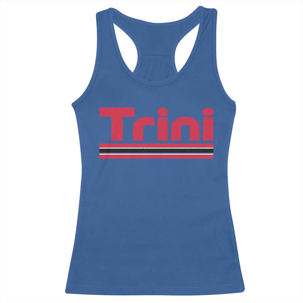 Retro Trini Racerback Tank Top Trinidad and Tobago Flag Caribbean Pride Heritage Gift TS10 Royal Blue Print Your Wear