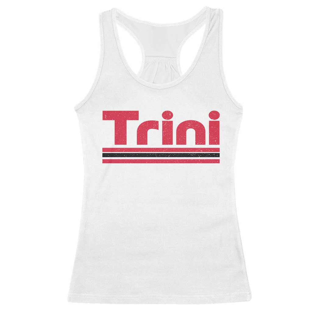 Retro Trini Racerback Tank Top Trinidad and Tobago Flag Caribbean Pride Heritage Gift TS10 White Print Your Wear