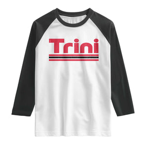 Retro Trini Raglan Shirt Trinidad and Tobago Flag Caribbean Pride Heritage Gift TS10 White Black Print Your Wear