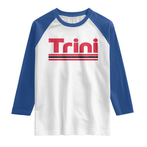 Retro Trini Raglan Shirt Trinidad and Tobago Flag Caribbean Pride Heritage Gift TS10 White Royal Print Your Wear