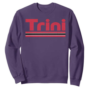 Retro Trini Sweatshirt Trinidad and Tobago Flag Caribbean Pride Heritage Gift TS10 S Purple Print Your Wear