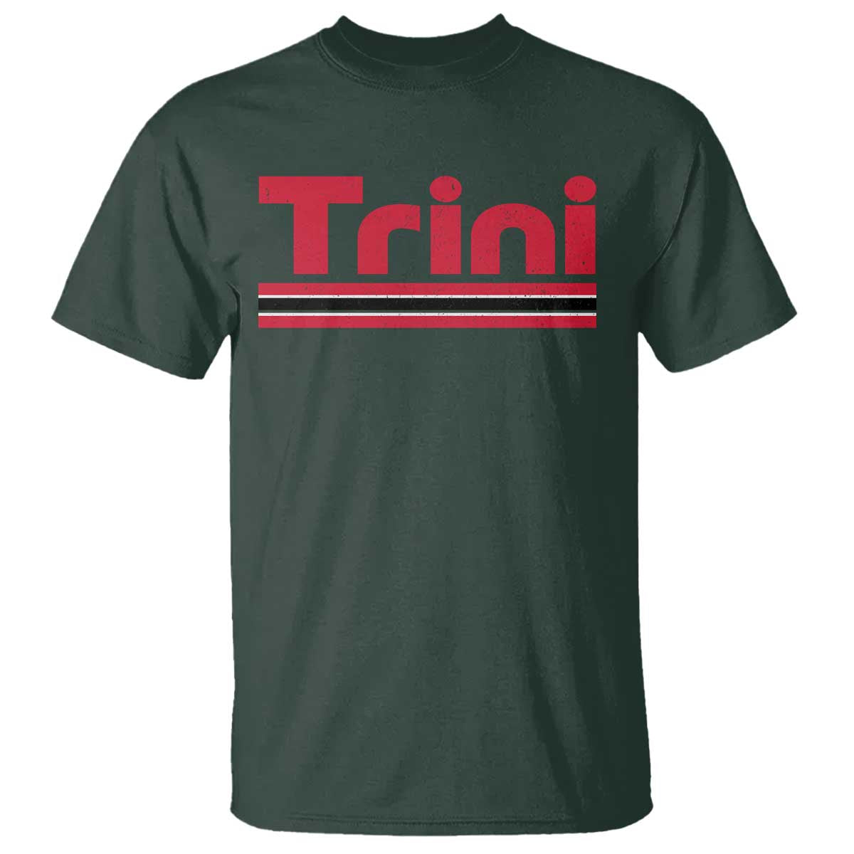 Retro Trini T Shirt Trinidad and Tobago Flag Caribbean Pride Heritage Gift TS10 Dark Forest Green Print Your Wear