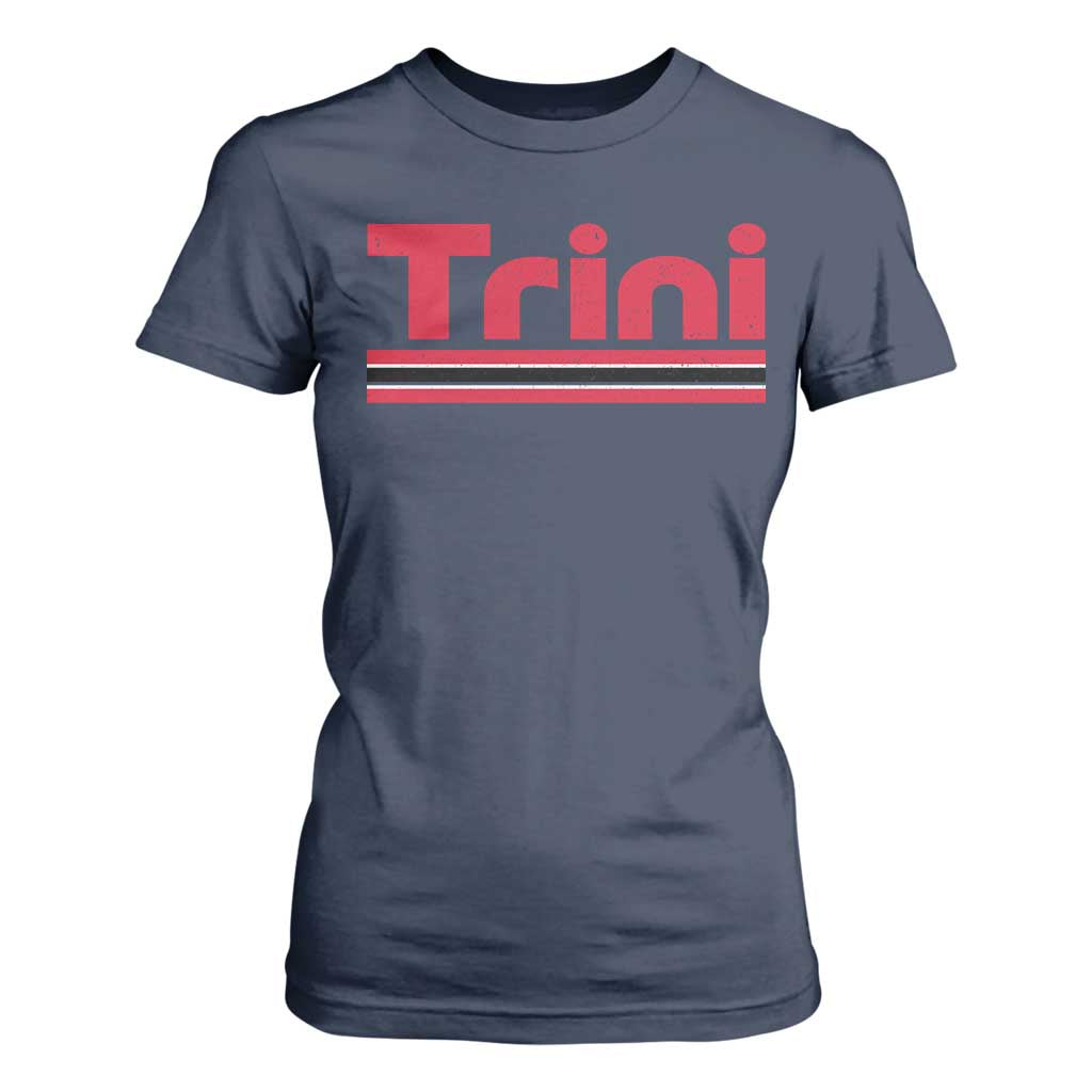 Retro Trini T Shirt For Women Trinidad and Tobago Flag Caribbean Pride Heritage Gift TS10 Navy Print Your Wear