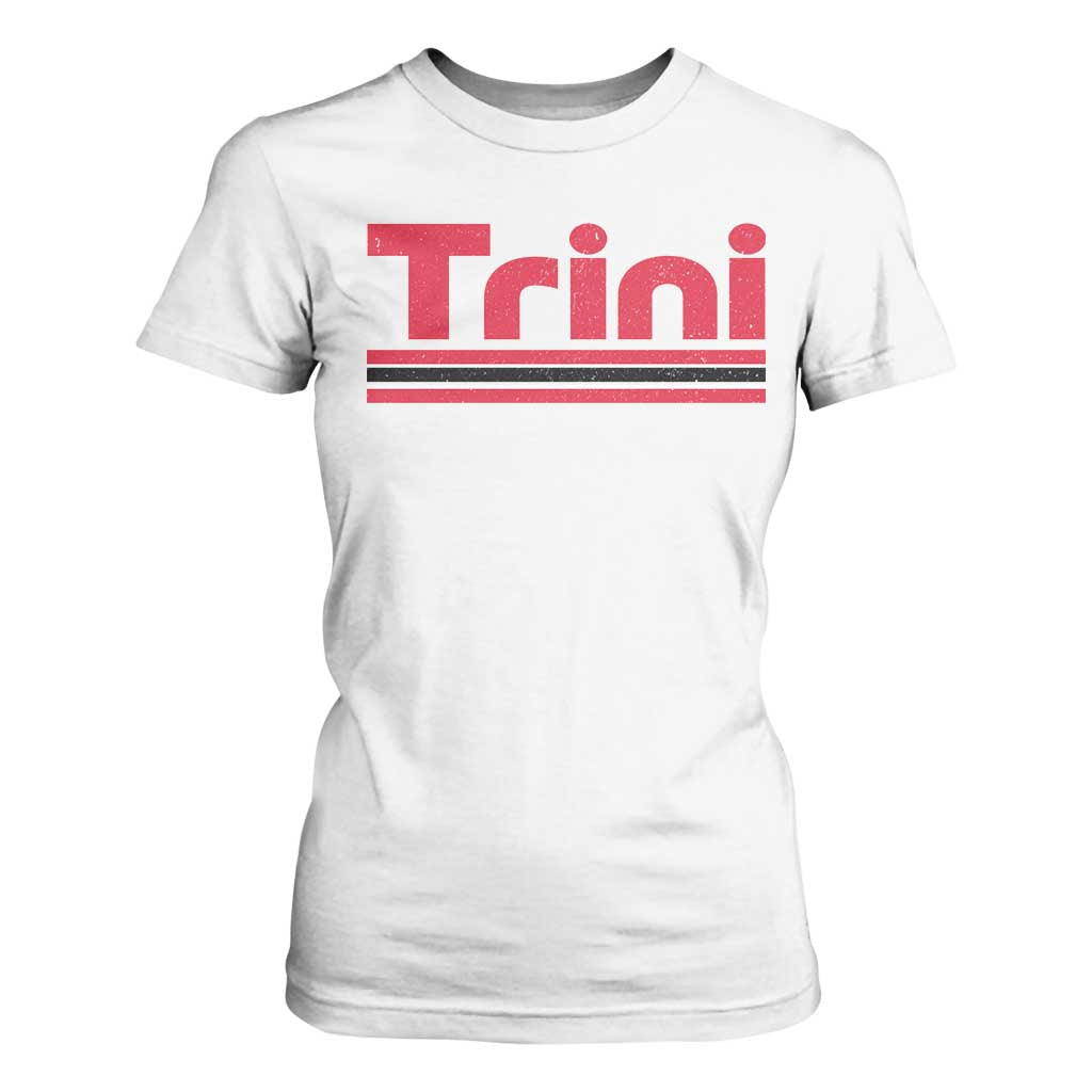 Retro Trini T Shirt For Women Trinidad and Tobago Flag Caribbean Pride Heritage Gift TS10 White Print Your Wear