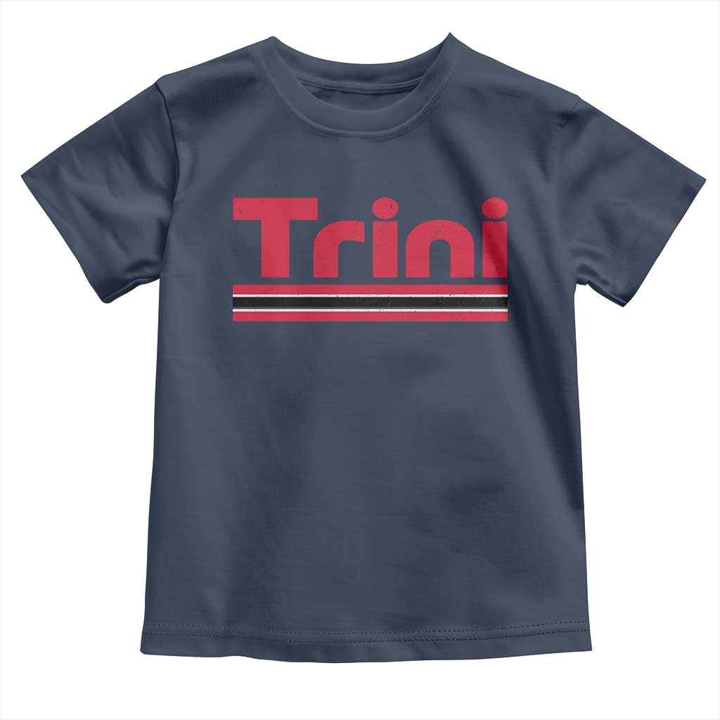 Retro Trini Toddler T Shirt Trinidad and Tobago Flag Caribbean Pride Heritage Gift TS10 Navy Print Your Wear