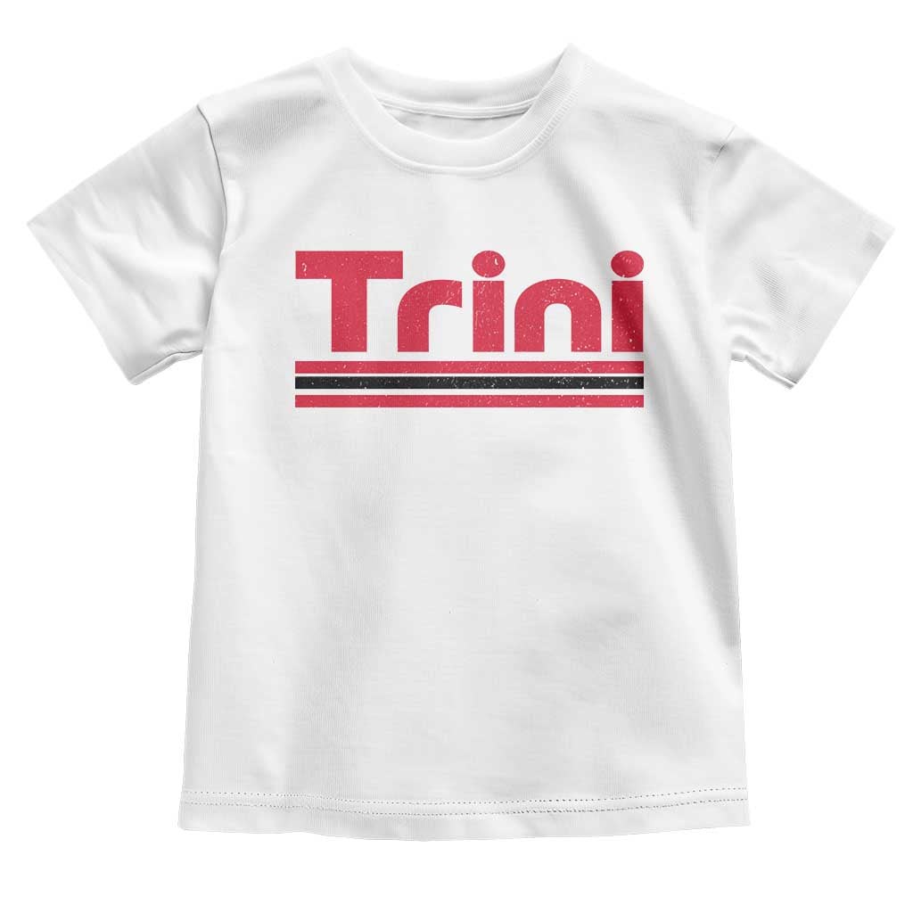 Retro Trini Toddler T Shirt Trinidad and Tobago Flag Caribbean Pride Heritage Gift TS10 White Print Your Wear