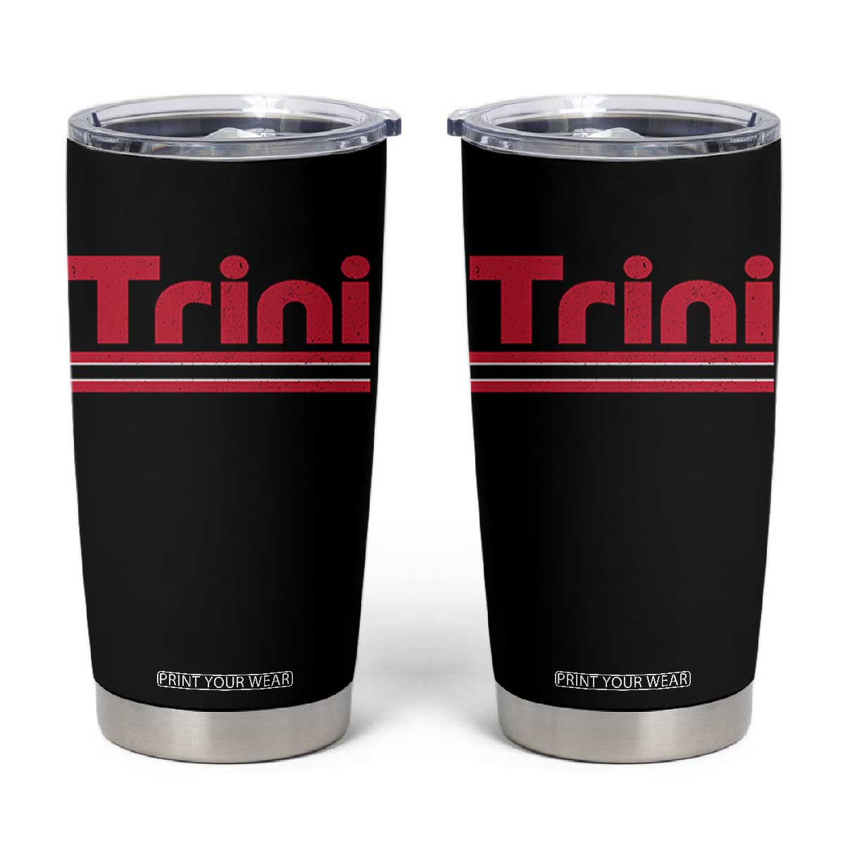 Retro Trini Tumbler Cup Trinidad and Tobago Flag Caribbean Pride Heritage Gift TS10 Black Print Your Wear