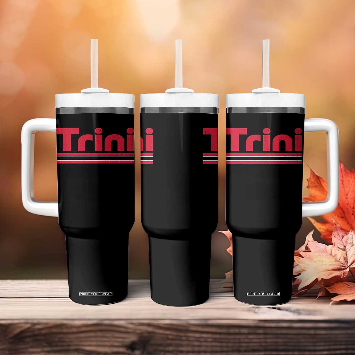 Retro Trini Tumbler With Handle Trinidad and Tobago Flag Caribbean Pride Heritage Gift TS10 Print Your Wear