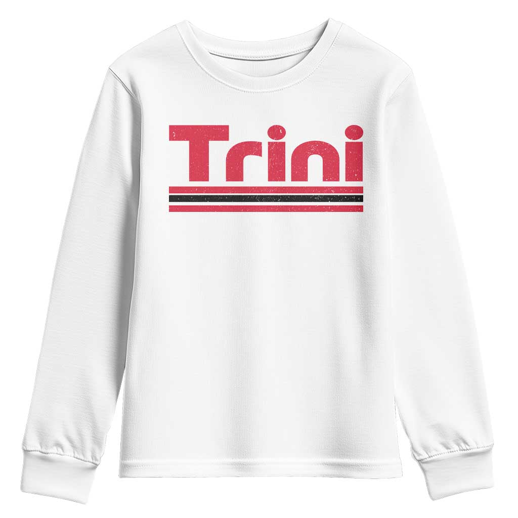 Retro Trini Youth Sweatshirt Trinidad and Tobago Flag Caribbean Pride Heritage Gift TS10 White Print Your Wear