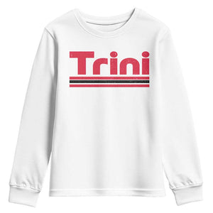 Retro Trini Youth Sweatshirt Trinidad and Tobago Flag Caribbean Pride Heritage Gift TS10 White Print Your Wear