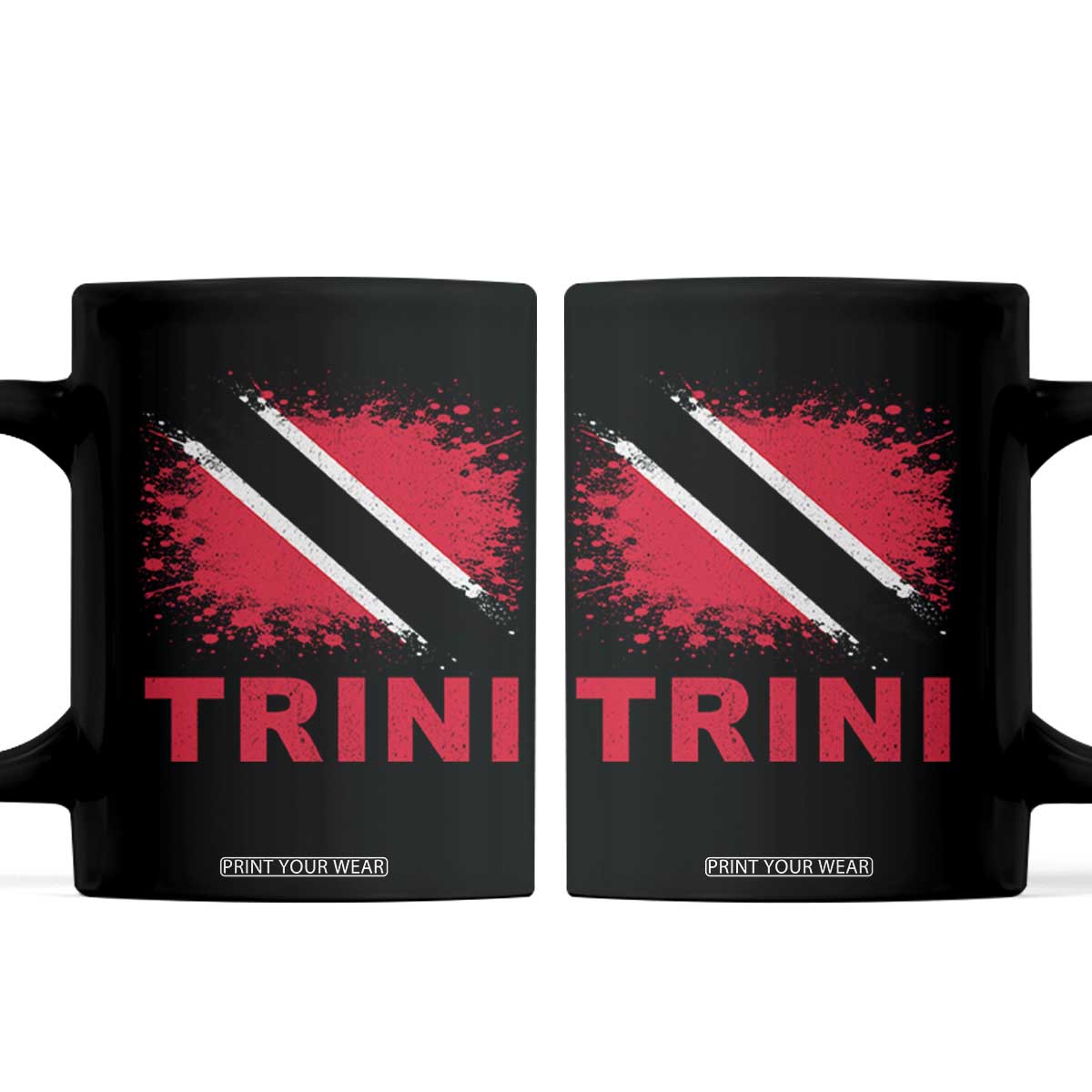 Retro Vintage Trini Coffee Mug Watercolors Sport Trinidad and Tobago Flag TS10 Black Print Your Wear