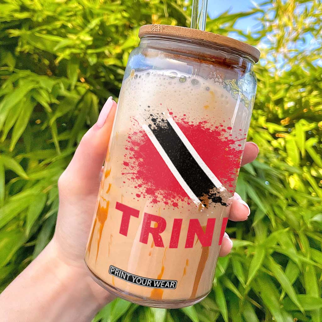 Retro Vintage Trini Glass Can Watercolors Sport Trinidad and Tobago Flag TS10 Black Print Your Wear