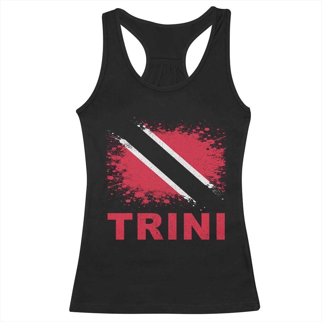 Retro Vintage Trini Racerback Tank Top Watercolors Sport Trinidad and Tobago Flag TS10 Black Print Your Wear