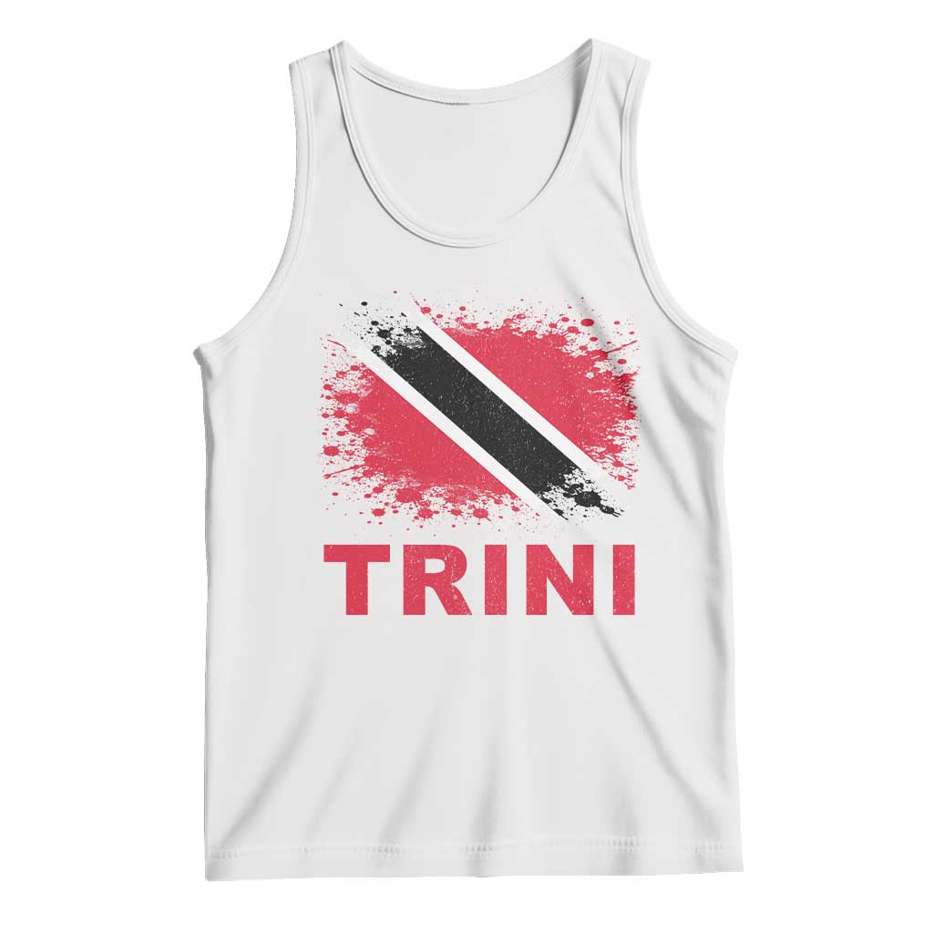 Retro Vintage Trini Tank Top Watercolors Sport Trinidad and Tobago Flag TS10 White Print Your Wear