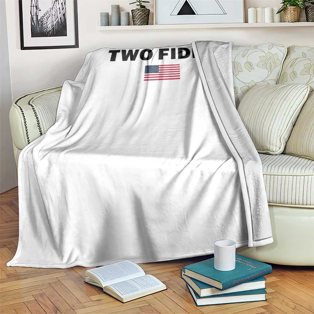 Two Fiddy American Flag Throw Blanket Funny 250th America Celebration Patriotic Graphic