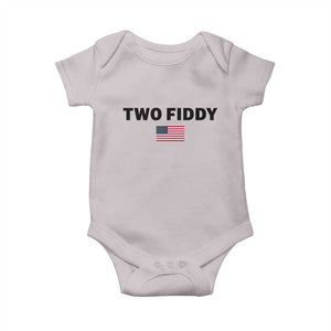 Two Fiddy American Flag Baby Onesie Funny 250th America Celebration Patriotic Graphic