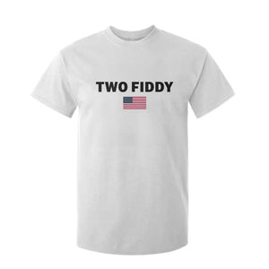 Two Fiddy American Flag T Shirt For Kid Funny 250th America Celebration Patriotic Graphic