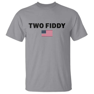 Two Fiddy American Flag T Shirt Funny 250th America Celebration Patriotic Graphic