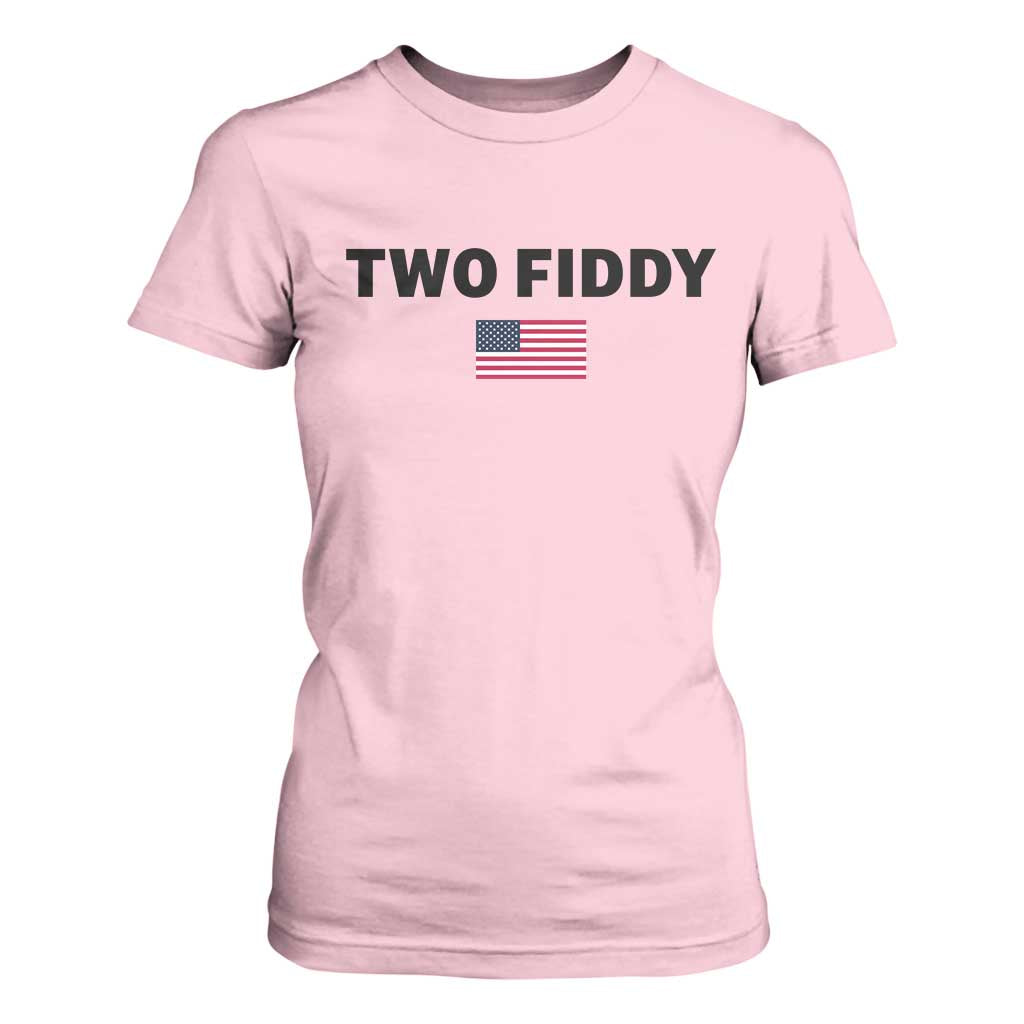 Two Fiddy American Flag T Shirt For Women Funny 250th America Celebration Patriotic Graphic