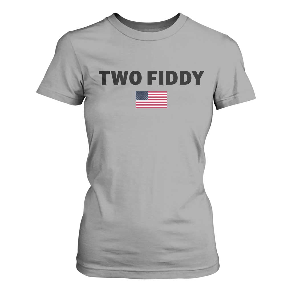 Two Fiddy American Flag T Shirt For Women Funny 250th America Celebration Patriotic Graphic