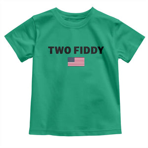 Two Fiddy American Flag Toddler T Shirt Funny 250th America Celebration Patriotic Graphic