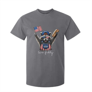 Funny Two Fiddy Raccoon Patriotic T Shirt For Kid USA Flag Hot Dog Fourth of July USA 250th Anniversary