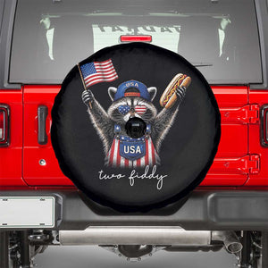 Funny Two Fiddy Raccoon Patriotic Spare Tire Cover USA Flag Hot Dog Fourth of July USA 250th Anniversary
