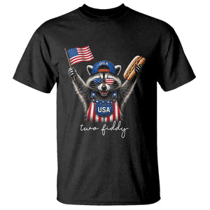 Funny Two Fiddy Raccoon Patriotic T Shirt USA Flag Hot Dog Fourth of July USA 250th Anniversary